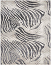 Serengeti Charcoal Zebra 5 ft. 6 in. x 7 ft. 6 in. Animal Print Area Rug Load image into Gallery viewer, Serengeti Charcoal Zebra 5 ft. 6 in. x 7 ft. 6 in. Animal Print Area Rug
