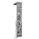 55 In. 5-Jet Stainless Steel Shower Panel System With Fixed LED Rainfall Shower Head, LED Temperature Display & Handheld Shower, Self-Cleaning & Jet Massage Feature Load image into Gallery viewer, 55 In. 5-Jet Stainless Steel Shower Panel System With Fixed LED Rainfall Shower Head, LED Temperature Display & Handheld Shower, Self-Cleaning & Jet Massage Feature