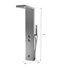 53 in. 2-Jet Stainless Steel Shower Panel System With Fixed Rainfall & Waterfall Shower Head, Handheld Shower,Tub Spout, Self-Cleaning & Jet Massage Feature Load image into Gallery viewer, 53 in. 2-Jet Stainless Steel Shower Panel System With Fixed Rainfall & Waterfall Shower Head, Handheld Shower,Tub Spout, Self-Cleaning & Jet Massage Feature