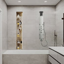 59 In. 6-jet Stainless Steel Shower Panel System With Fixed Round Rainfall Showerhead, handheld Shower, Self-Cleaning & Jet Massage Feature Load image into Gallery viewer, 59 In. 6-jet Stainless Steel Shower Panel System With Fixed Round Rainfall Showerhead, handheld Shower, Self-Cleaning & Jet Massage Feature
