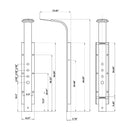 59 In. 6-jet Stainless Steel Shower Panel System With Fixed Round Rainfall Showerhead, handheld Shower, Self-Cleaning & Jet Massage Feature Load image into Gallery viewer, 59 In. 6-jet Stainless Steel Shower Panel System With Fixed Round Rainfall Showerhead, handheld Shower, Self-Cleaning & Jet Massage Feature
