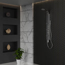 59 In. 6-jet Stainless Steel Shower Panel System With Fixed Round Rainfall Showerhead, handheld Shower, Self-Cleaning & Jet Massage Feature Load image into Gallery viewer, 59 In. 6-jet Stainless Steel Shower Panel System With Fixed Round Rainfall Showerhead, handheld Shower, Self-Cleaning & Jet Massage Feature