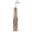 55 in. 6-Jet  Stainless Steel Bamboo Wood Shower Panel System With Adjustable Round Rainfall Showerhead, Handheld Shower & Tub Spout, Self-Cleaning & Jet Massage Feature Load image into Gallery viewer, 55 in. 6-Jet  Stainless Steel Bamboo Wood Shower Panel System With Adjustable Round Rainfall Showerhead, Handheld Shower & Tub Spout, Self-Cleaning & Jet Massage Feature