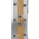 55 in. 6-Jet  Stainless Steel Bamboo Wood Shower Panel System With Adjustable Round Rainfall Showerhead, Handheld Shower & Tub Spout, Self-Cleaning & Jet Massage Feature Load image into Gallery viewer, 55 in. 6-Jet  Stainless Steel Bamboo Wood Shower Panel System With Adjustable Round Rainfall Showerhead, Handheld Shower & Tub Spout, Self-Cleaning & Jet Massage Feature