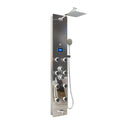55 in. 8-Jet Stainless Steel Aluminum/Glass Shower Panel Systems With Adjustable Rainfall Showerhead, Round Handheld Shower,LED Temperature Display, Self-Cleaning & Jet Massage Feature Load image into Gallery viewer, 55 in. 8-Jet Stainless Steel Aluminum/Glass Shower Panel Systems With Adjustable Rainfall Showerhead, Round Handheld Shower,LED Temperature Display, Self-Cleaning & Jet Massage Feature