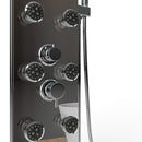 55 in. 8-Jet Stainless Steel Aluminum/Glass Shower Panel Systems With Adjustable Rainfall Showerhead, Round Handheld Shower,LED Temperature Display, Self-Cleaning & Jet Massage Feature Load image into Gallery viewer, 55 in. 8-Jet Stainless Steel Aluminum/Glass Shower Panel Systems With Adjustable Rainfall Showerhead, Round Handheld Shower,LED Temperature Display, Self-Cleaning & Jet Massage Feature
