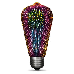 ST19 Infinity 3D Fireworks Effect LED Bulb, 2 Watts, E26, Prismatic White, Non-dimmable ST19 Infinity 3D Fireworks Effect LED Bulb, 2 Watts, E26, Prismatic White, Non-dimmable