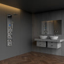 55 in. 8-Jet Stainless Steel Aluminum/Glass Shower Panel Systems With Adjustable Rainfall Showerhead, Round Handheld Shower,LED Temperature Display, Self-Cleaning & Jet Massage Feature Load image into Gallery viewer, 55 in. 8-Jet Stainless Steel Aluminum/Glass Shower Panel Systems With Adjustable Rainfall Showerhead, Round Handheld Shower,LED Temperature Display, Self-Cleaning & Jet Massage Feature
