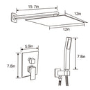 12 Inch Shower Head With Hand Held Combo - Brass Material Finish Load image into Gallery viewer, 12 Inch Shower Head With Hand Held Combo - Brass Material Finish