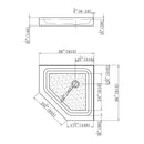 Ivanees - Neo Angle Center Drain Shower Base - Shower Pan - Double Tile Flanges - 36 X 36 X 5.5 Load image into Gallery viewer, Ivanees - Neo Angle Center Drain Shower Base - Shower Pan - Double Tile Flanges - 36 X 36 X 5.5