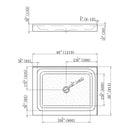 Shower Tray Center Drain - Double Threshold - Acrylic and fiberglass - 48 x 36 x 5.5 Load image into Gallery viewer, Shower Tray Center Drain - Double Threshold - Acrylic and fiberglass - 48 x 36 x 5.5