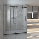 Ivanees Single Sliding Frameless Shower Door 8mm Clear Tempered Glass - Barn Door Style Load image into Gallery viewer, Ivanees Single Sliding Frameless Shower Door 8mm Clear Tempered Glass - Barn Door Style