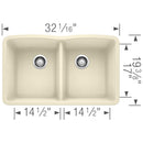 32 inch Double Bowl Kitchen Sink - Undermount Double Basin Load image into Gallery viewer, 32 inch Double Bowl Kitchen Sink - Undermount Double Basin