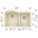 32 inch Double Bowl Undermount Kitchen Sink - 60/40 Load image into Gallery viewer, 32 inch Double Bowl Undermount Kitchen Sink - 60/40