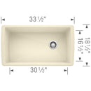 33-1/2 inch Single Bowl Kitchen Sink - Undermount Kitchen Sink Load image into Gallery viewer, 33-1/2 inch Single Bowl Kitchen Sink - Undermount Kitchen Sink