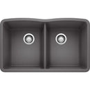 32 inch Double Bowl Kitchen Sink - Undermount Double Basin Load image into Gallery viewer, 32 inch Double Bowl Kitchen Sink - Undermount Double Basin