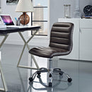 Modway Ripple Armless Mid Back Vinyl Swivel Computer Desk Office Chair - Computer Chair Load image into Gallery viewer, Modway Ripple Armless Mid Back Vinyl Swivel Computer Desk Office Chair - Computer Chair