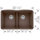 32 inch Double Bowl Kitchen Sink - Undermount Double Basin Load image into Gallery viewer, 32 inch Double Bowl Kitchen Sink - Undermount Double Basin