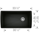 33-1/2 inch Single Bowl Kitchen Sink - Undermount Kitchen Sink Load image into Gallery viewer, 33-1/2 inch Single Bowl Kitchen Sink - Undermount Kitchen Sink