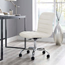 Modway Ripple Armless Mid Back Vinyl Swivel Computer Desk Office Chair - Computer Chair Load image into Gallery viewer, Modway Ripple Armless Mid Back Vinyl Swivel Computer Desk Office Chair - Computer Chair