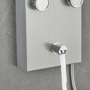 55 In. 5-Jet Stainless Steel Shower Panel System With Fixed LED Rainfall Shower Head, LED Temperature Display & Handheld Shower, Self-Cleaning & Jet Massage Feature Load image into Gallery viewer, 55 In. 5-Jet Stainless Steel Shower Panel System With Fixed LED Rainfall Shower Head, LED Temperature Display & Handheld Shower, Self-Cleaning & Jet Massage Feature