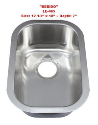 Bebido Bar Prep 12.5 in. x 18 in. x 7 in. Single Bowl Stainless Steel Kitchen Sink Bebido Bar Prep 12.5 in. x 18 in. x 7 in. Single Bowl Stainless Steel Kitchen Sink