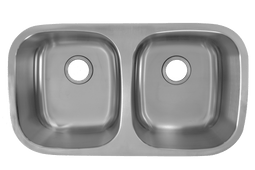 32 X 18 Inch, Undermount Double Bowl Rounded Kitchen Sink In Stainless Steel 32 X 18 Inch, Undermount Double Bowl Rounded Kitchen Sink In Stainless Steel