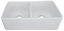 Apron Farmhouse 33-1/4in. x 18in. x 10 in. Double Bowl Kitchen Sink in White Load image into Gallery viewer, Apron Farmhouse 33-1/4in. x 18in. x 10 in. Double Bowl Kitchen Sink in White