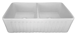 Apron Farmhouse 33-1/4in. x 18in. x 10 in. Double Bowl Kitchen Sink in White Apron Farmhouse 33-1/4in. x 18in. x 10 in. Double Bowl Kitchen Sink in White