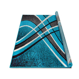 Contempo-42 Area Rugs Runner Turquoise 8-X-11 Contempo-42 Area Rugs Runner Turquoise 8-X-11