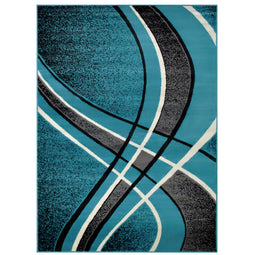 Contempo-42 Area Rugs Rectangle Turquoise 5-X-7 Contempo-42 Area Rugs Rectangle Turquoise 5-X-7