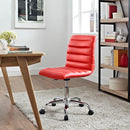 Modway Ripple Armless Mid Back Vinyl Swivel Computer Desk Office Chair - Computer Chair Load image into Gallery viewer, Modway Ripple Armless Mid Back Vinyl Swivel Computer Desk Office Chair - Computer Chair