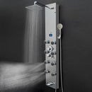 55 in. 8-Jet Stainless Steel Aluminum/Glass Shower Panel Systems With Adjustable Rainfall Showerhead, Round Handheld Shower,LED Temperature Display, Self-Cleaning & Jet Massage Feature Load image into Gallery viewer, 55 in. 8-Jet Stainless Steel Aluminum/Glass Shower Panel Systems With Adjustable Rainfall Showerhead, Round Handheld Shower,LED Temperature Display, Self-Cleaning & Jet Massage Feature