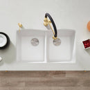 32 inch Double Bowl Kitchen Sink - Undermount Double Basin Load image into Gallery viewer, 32 inch Double Bowl Kitchen Sink - Undermount Double Basin