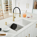 32 inch Double Bowl Kitchen Sink - Undermount Double Basin Load image into Gallery viewer, 32 inch Double Bowl Kitchen Sink - Undermount Double Basin