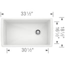 33-1/2 inch Single Bowl Kitchen Sink - Undermount Kitchen Sink Load image into Gallery viewer, 33-1/2 inch Single Bowl Kitchen Sink - Undermount Kitchen Sink