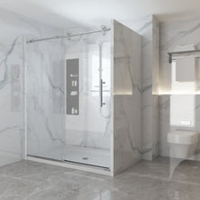 Load image into Gallery viewer, Ivanees Single Sliding Frameless Shower Door 8mm Clear Tempered Glass - Barn Door Style