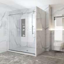 Load image into Gallery viewer, Ivanees Single Sliding Frameless Shower Door 8mm Clear Tempered Glass - Barn Door Style