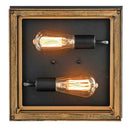 Load image into Gallery viewer, 2-Light Wood Frame Flush Mount Ceiling Light with Black Sockets