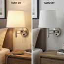 Load image into Gallery viewer, 11″W x 16″H Single Wall Lamp with White Linen Shade – Brushed Nickel Finish - 4 Pack - LEDMyPlace