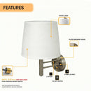 Load image into Gallery viewer, 11″W x 16″H Single Wall Lamp with White Linen Shade – Brushed Nickel Finish - 4 Pack - LEDMyPlace