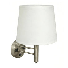 Load image into Gallery viewer, 11″W x 16″H Single Wall Lamp with White Linen Shade – Brushed Nickel Finish - 4 Pack - LEDMyPlace