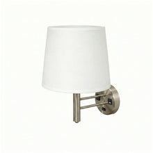 Load image into Gallery viewer, 11″W x 16″H Single Wall Lamp with White Linen Shade – Brushed Nickel Finish - 4 Pack - LEDMyPlace