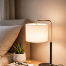 Load image into Gallery viewer, 12.75″D x 23″H Modern Desk Lamp with White Linen Shade – Black or Brushed Nickel Finish - 2 Pack - LEDMyPlace