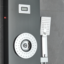 Load image into Gallery viewer, 55 in. 6-Jet Stainless Steel Matte Black Shower Panel System w/ Fixed LED Rainfall &amp; Waterfall Showerhead, Temp Display, Tub Spout &amp; Handheld