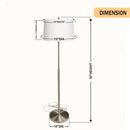 Load image into Gallery viewer, 15" Dia x 59"H Modern Floor Lamp with White Linen Shade – Brushed Nickel Finish - 2 Pack - LEDMyPlace
