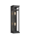 Load image into Gallery viewer, 2-Light Wall Sconce, E12 Holder, 2X40W, Matte Black, Rectangular, Clear Glass Panels, 22 1/4&quot; H x 5 1/2&quot; W, Extends 6&quot; from the wall