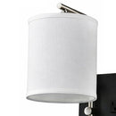 Load image into Gallery viewer, 17.5″W x 13″H Double Wall Lamp with White Linen Shades – Matte Black or Brushed Nickel Finish - 2 Pack - LEDMyPlace