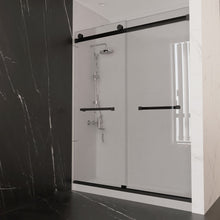 Load image into Gallery viewer, Ivanees Adjustable Semi-Frameless Dual Sliding Glass Bathtub Door with Clear Tempered Glass