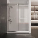 Load image into Gallery viewer, Ivanees Adjustable Semi-Frameless Dual Sliding Glass Bathtub Door with Clear Tempered Glass